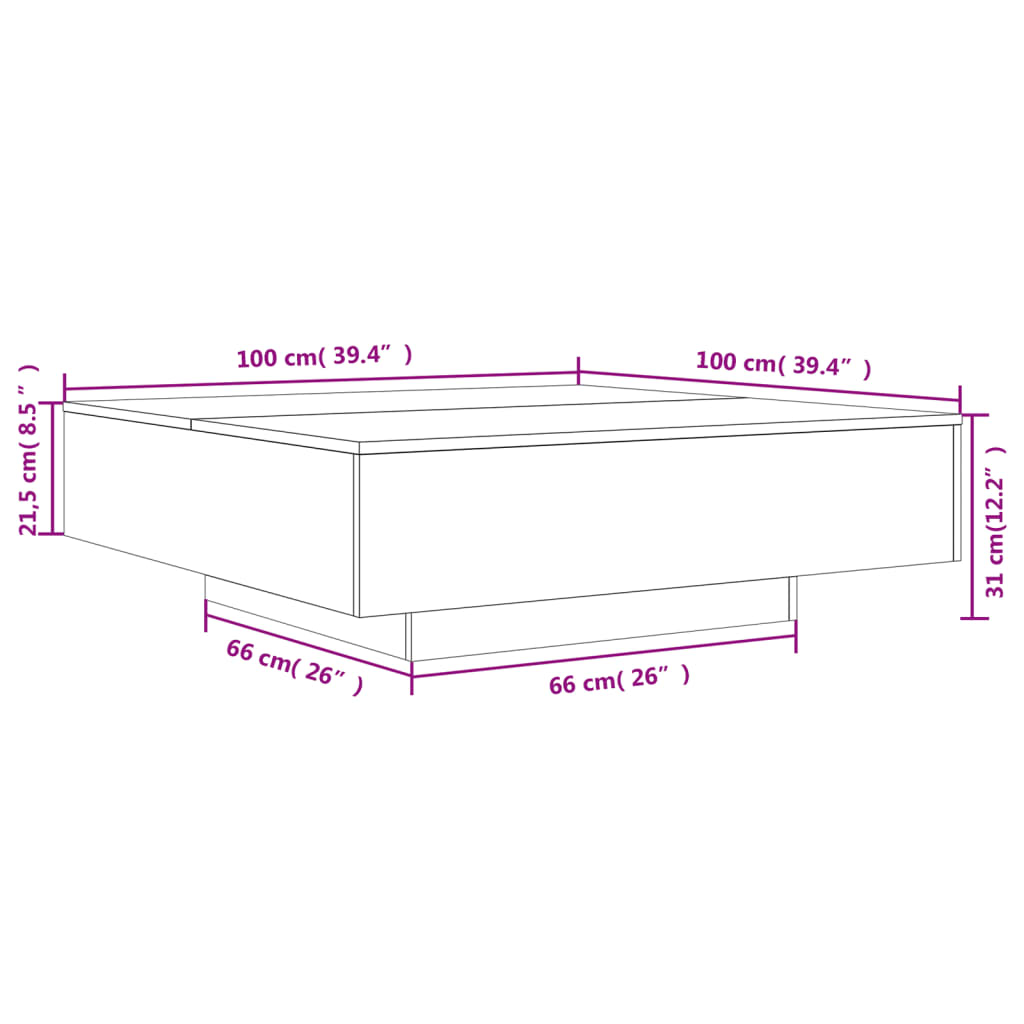 Salontafel Bewerkt Hout Kleurig