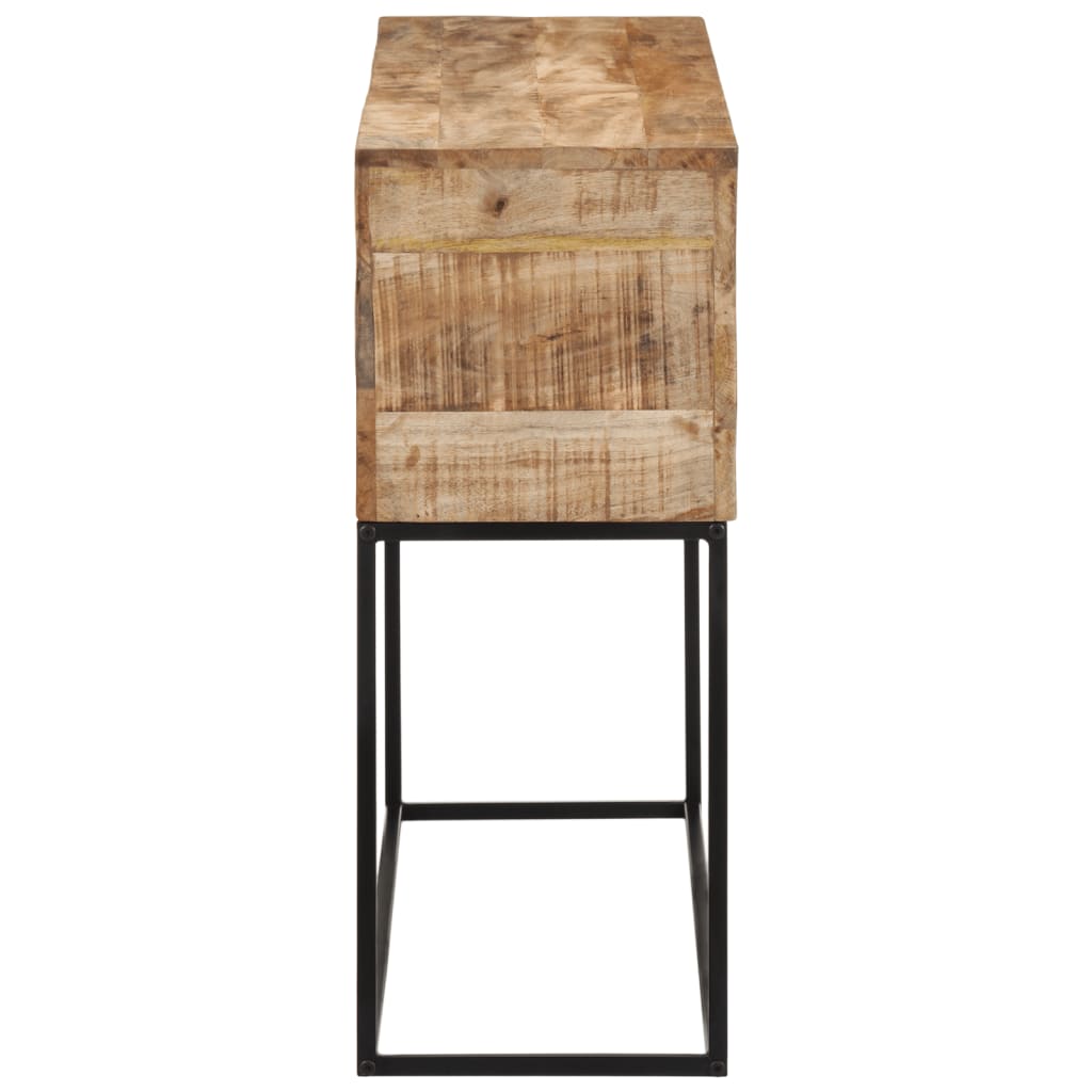 Wandtafel 110X30X75 Cm Massief Ruw Mangohout En Ijzer