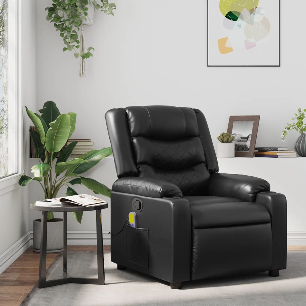 Fauteuil Verstelbaar Kunstleer Zwart