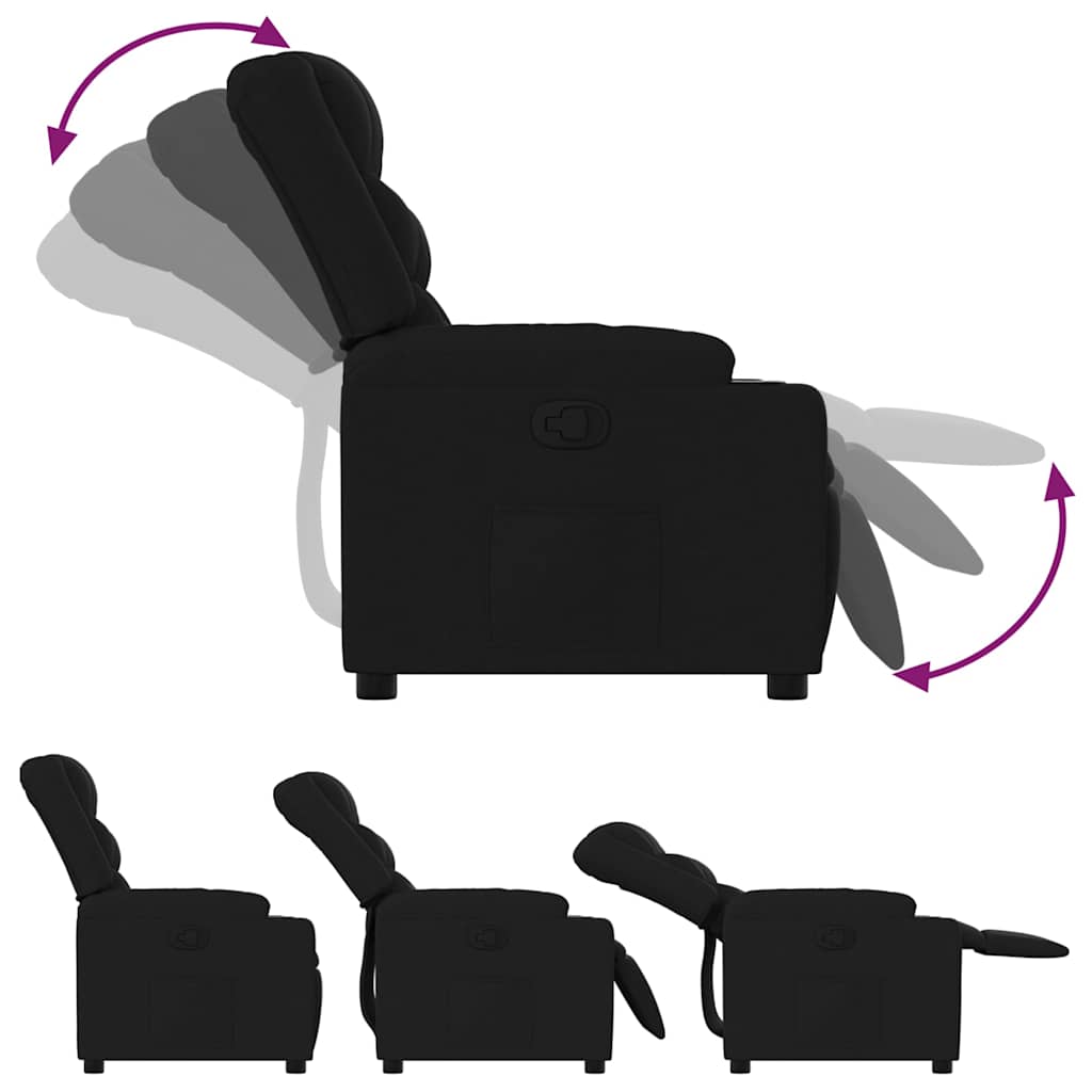 Fauteuil Verstelbaar Stof Zwart