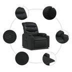 Fauteuil Verstelbaar Kunstleer Zwart