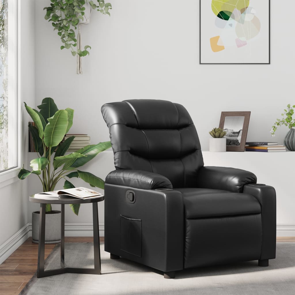 Fauteuil Verstelbaar Kunstleer Zwart