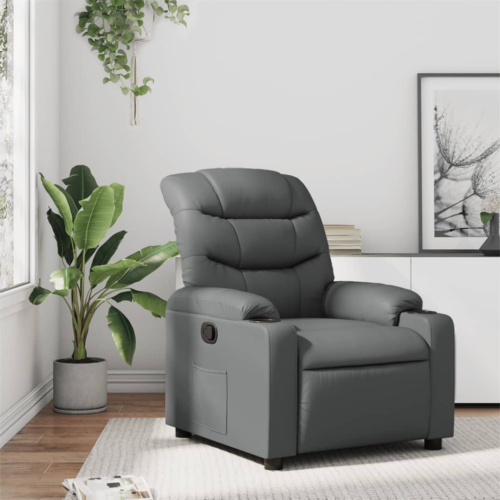 Massagestoel Verstelbaar Kunstleer Grijs