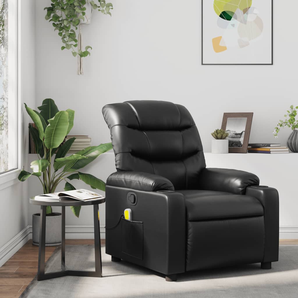 Fauteuil Verstelbaar Kunstleer Zwart