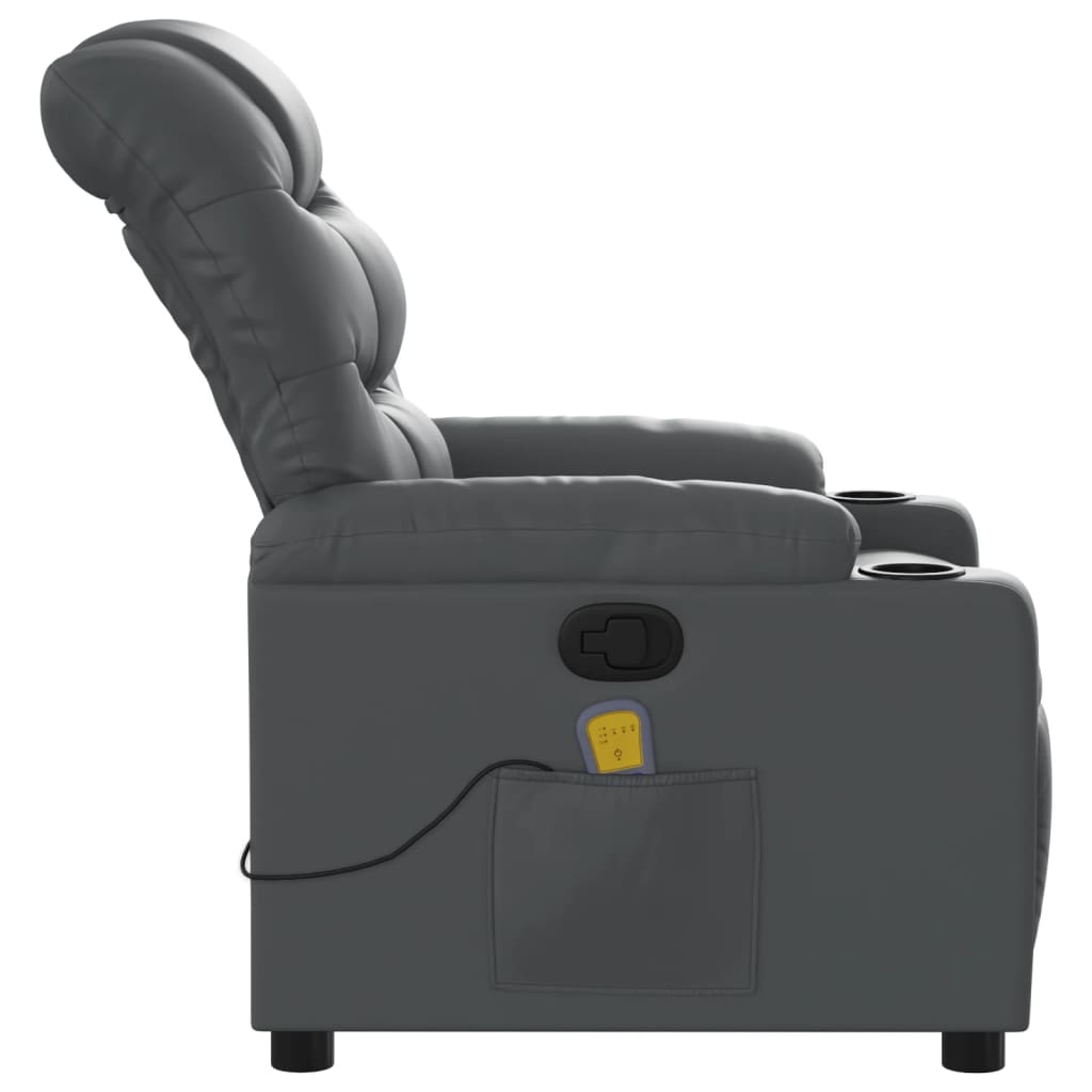 Massagestoel Verstelbaar Kunstleer Grijs