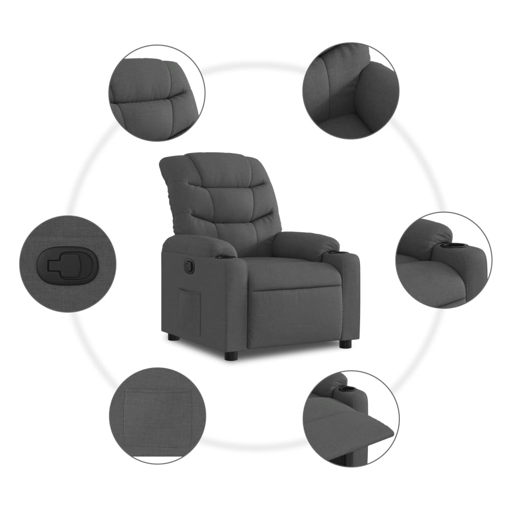 Fauteuil Verstelbaar Stof Donkergrijs