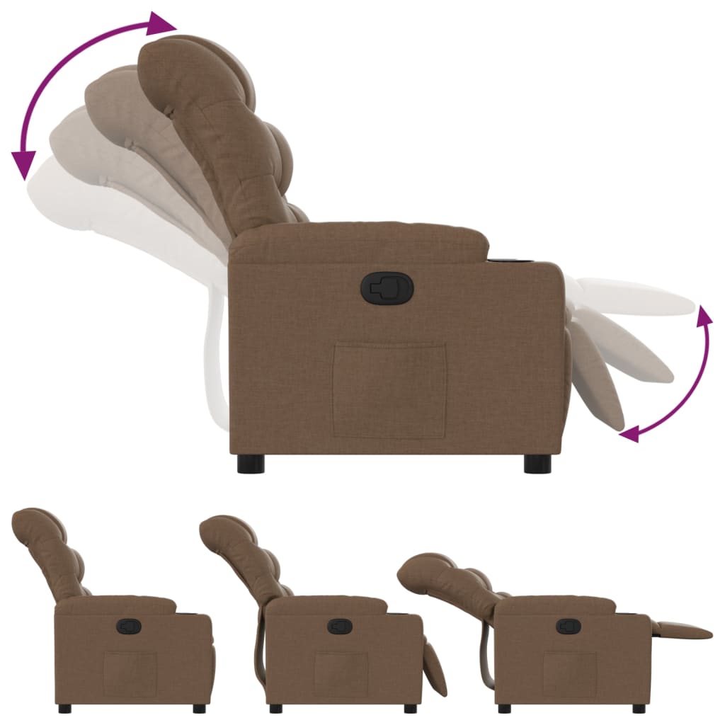 Fauteuil Verstelbaar Stof Bruin