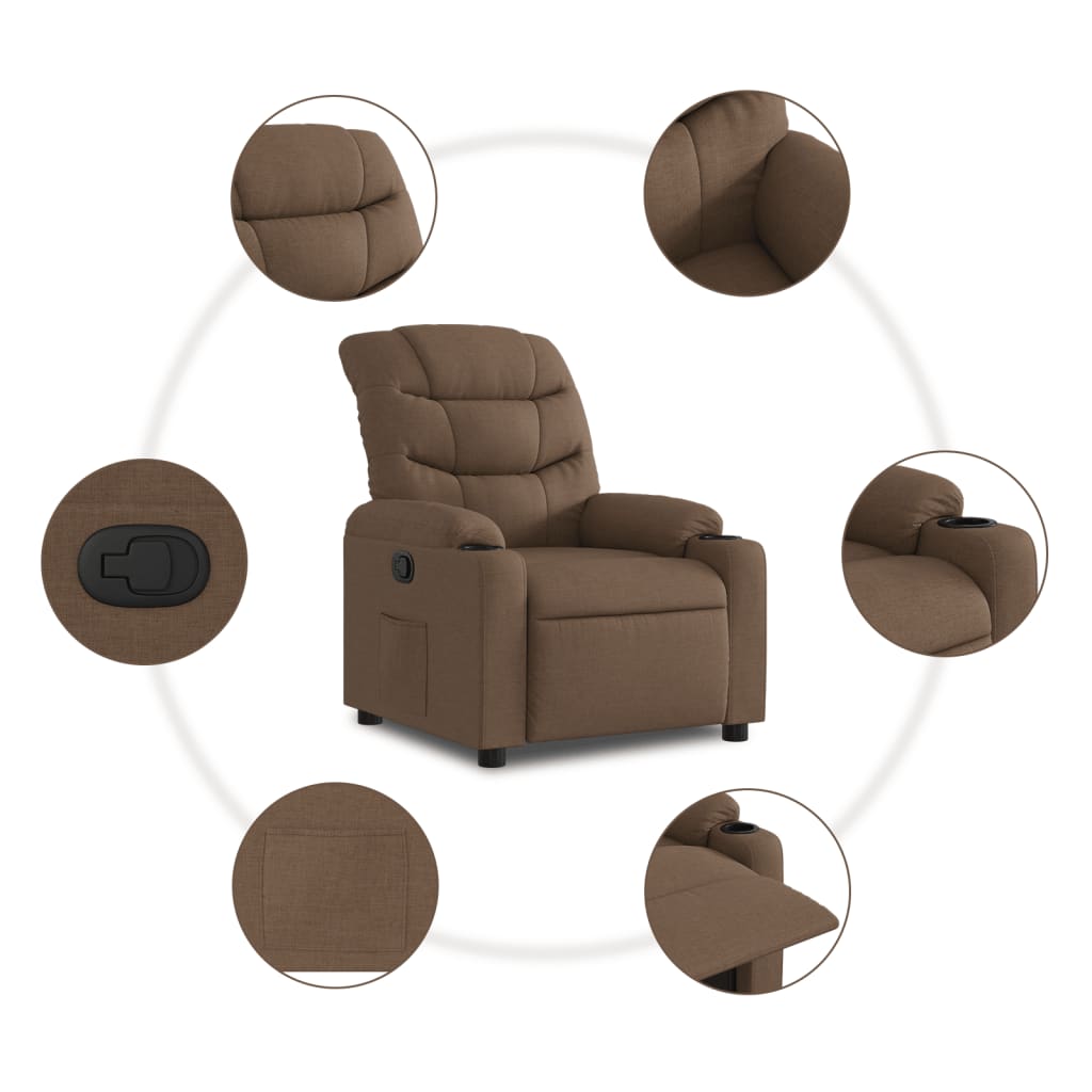 Fauteuil Verstelbaar Stof Bruin