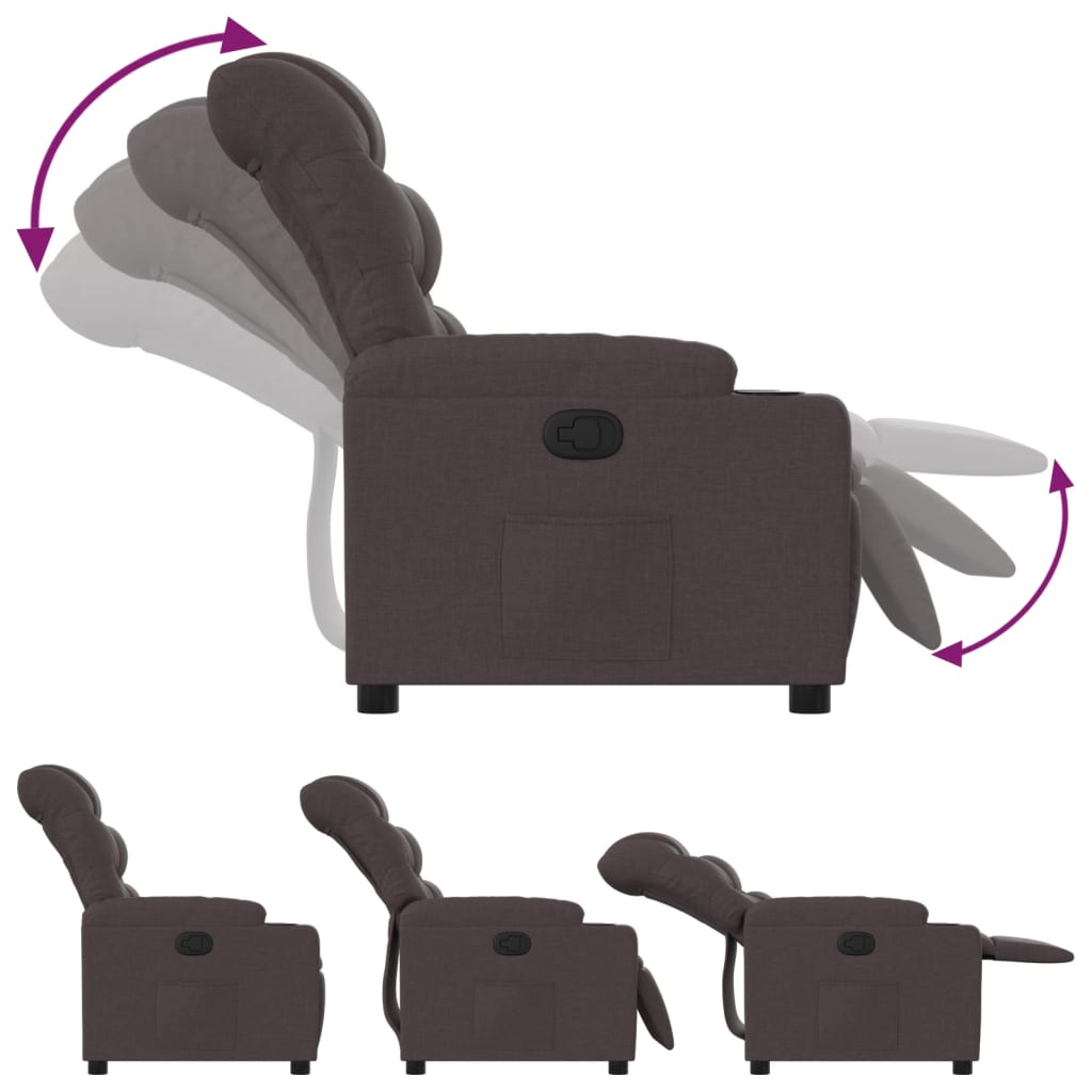 Fauteuil Verstelbaar Stof Donkerbruin