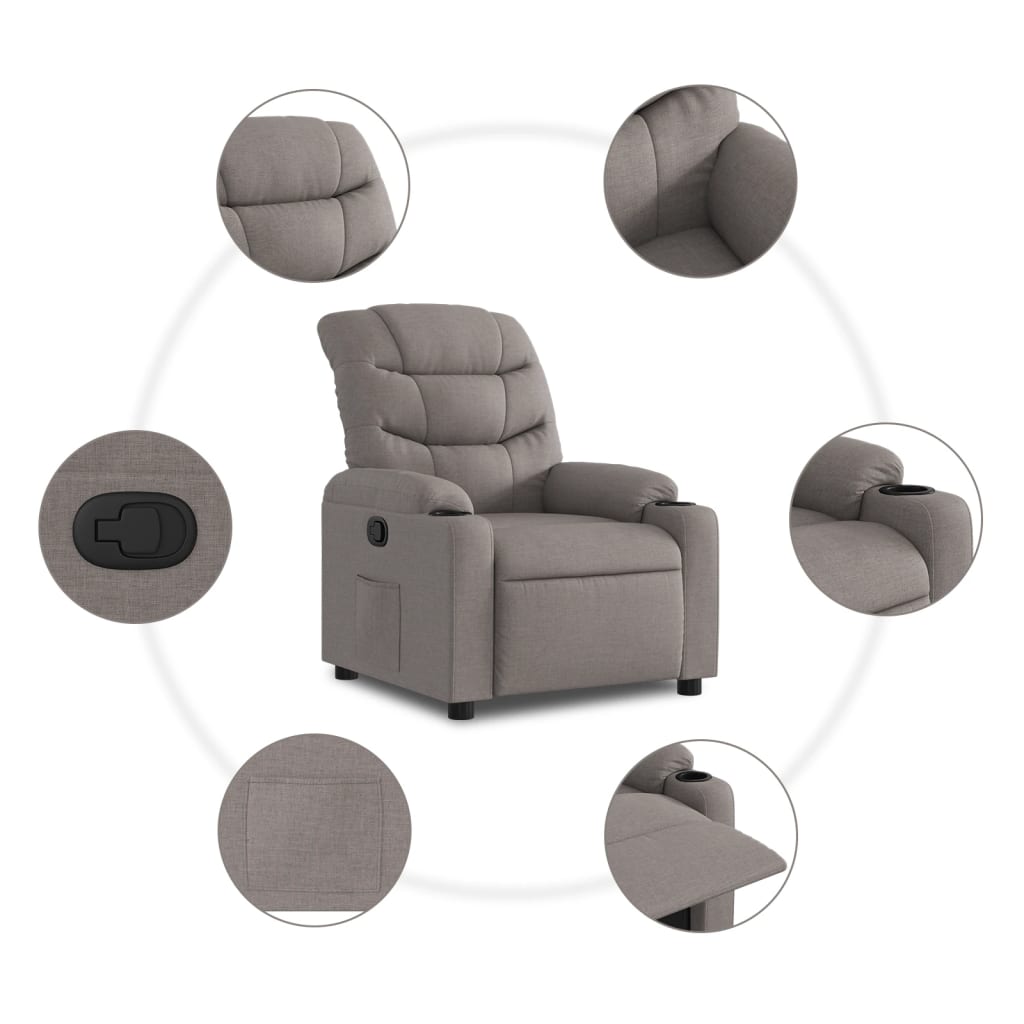Fauteuil Verstelbaar Stof Taupe