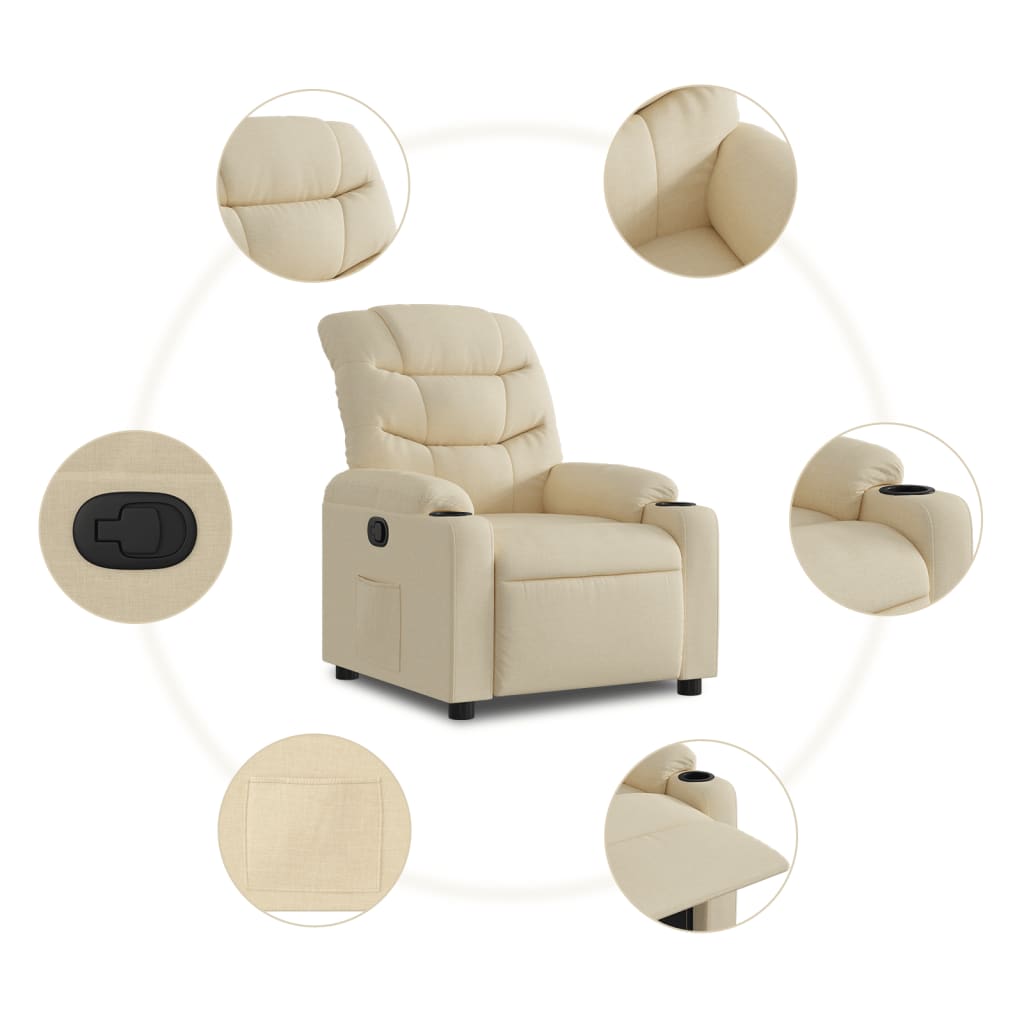 Fauteuil Verstelbaar Stof Kleurig Crème