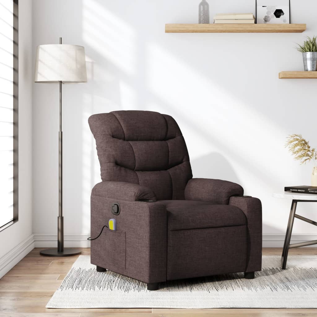 Fauteuil Verstelbaar Stof Donkerbruin