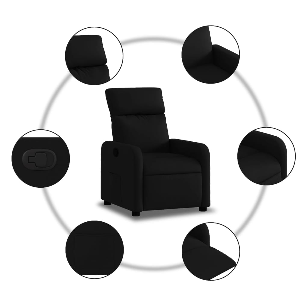 Fauteuil Verstelbaar Stof Zwart