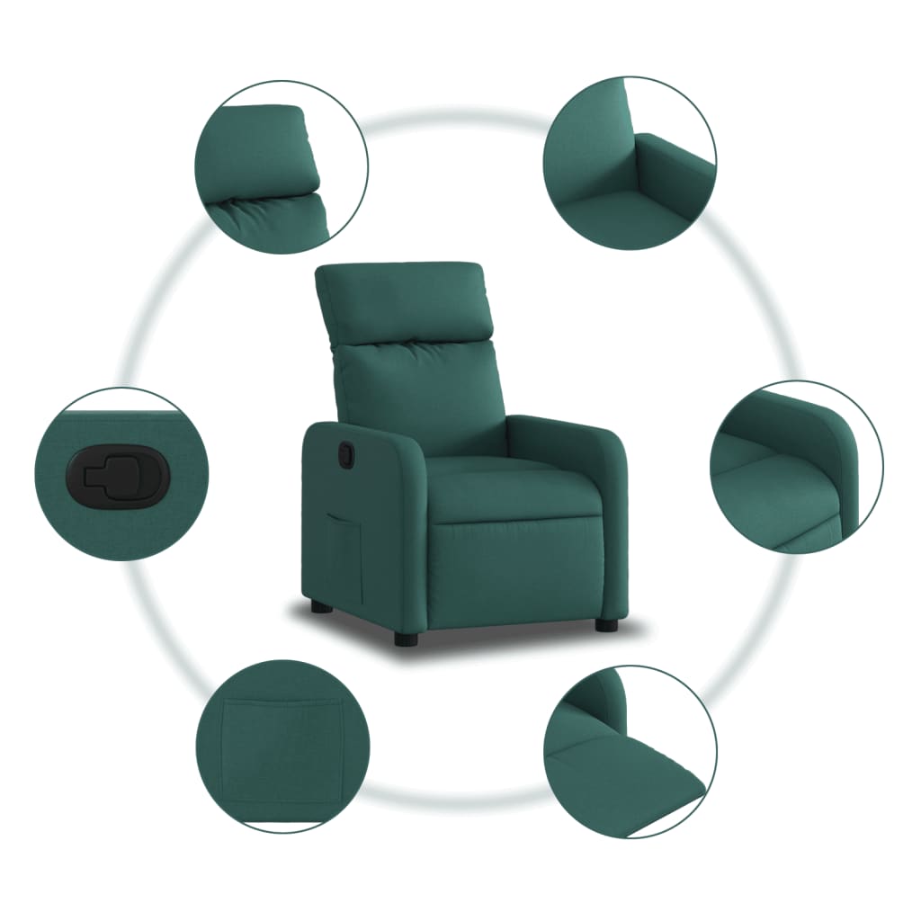 Fauteuil Verstelbaar Stof Donkergroen