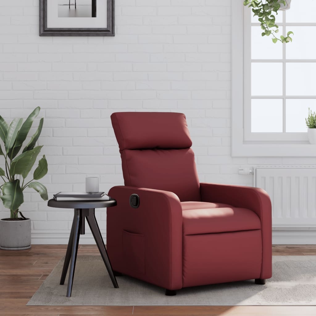 Fauteuil Verstelbaar Kunstleer Wijnrood