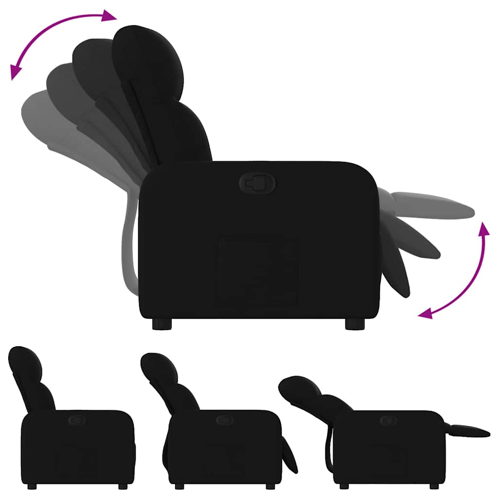 Fauteuil Verstelbaar Stof Zwart