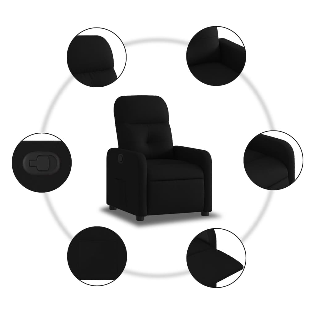 Fauteuil Verstelbaar Stof Zwart
