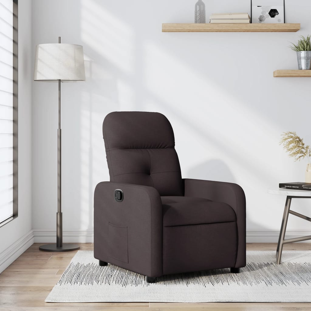 Fauteuil Verstelbaar Stof Donkerbruin