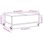 Salontafel Met Wielen 91X55X34 Cm Bewerkt Hout