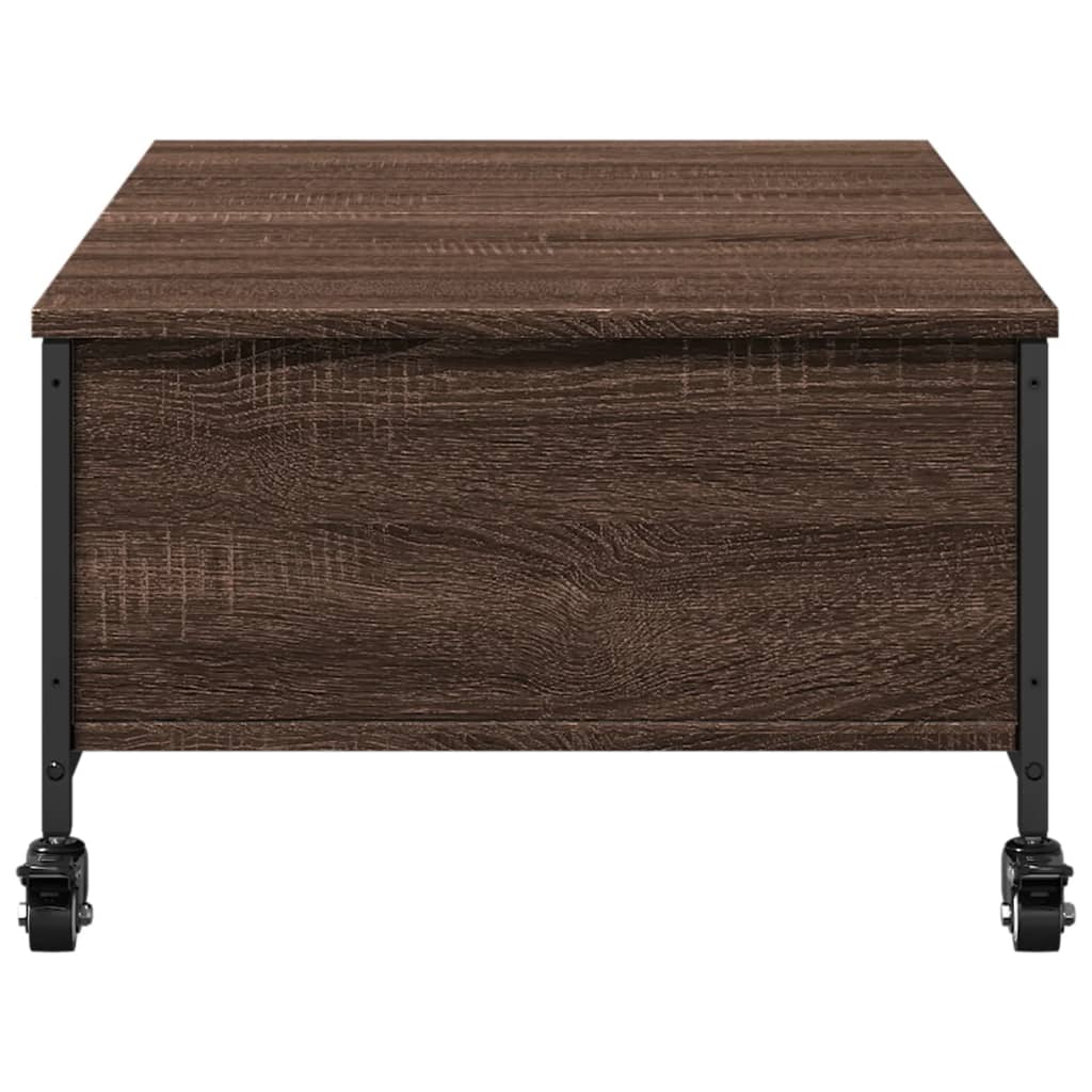 Salontafel Met Wielen 91X55X34 Cm Bewerkt Hout