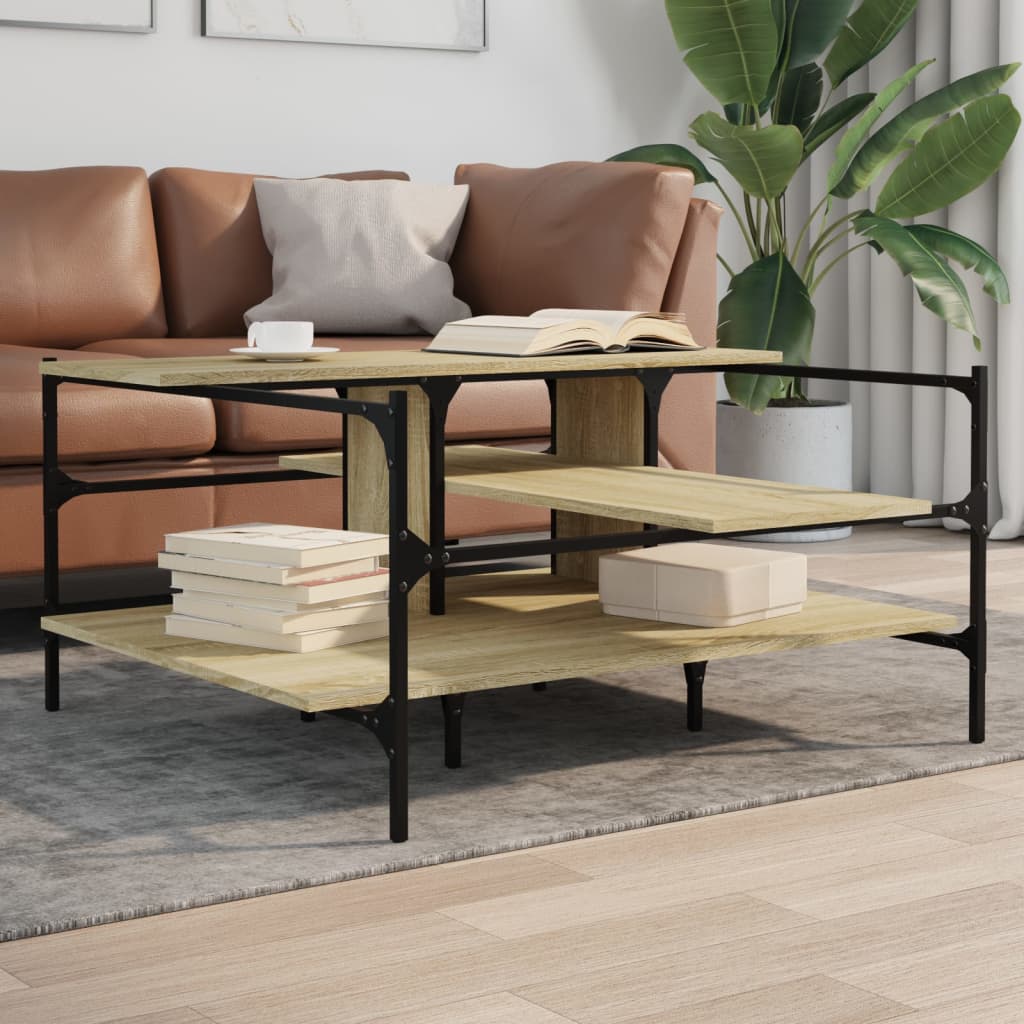 Salontafel 100X100X48,5 Cm Bewerkt Hout Kleurig