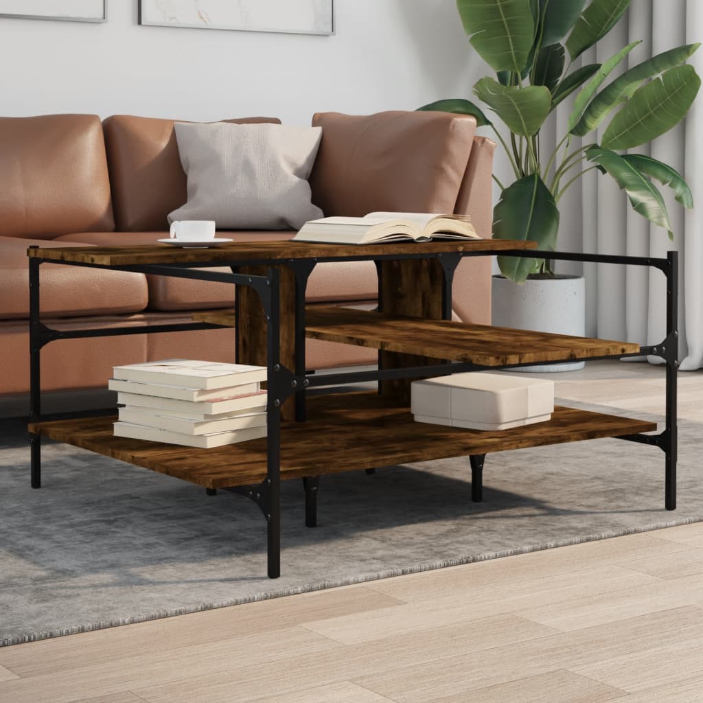 Salontafel 100X100X48,5 Cm Bewerkt Hout Kleurig