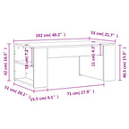 Salontafel 102X55X42 Cm Bewerkt Hout