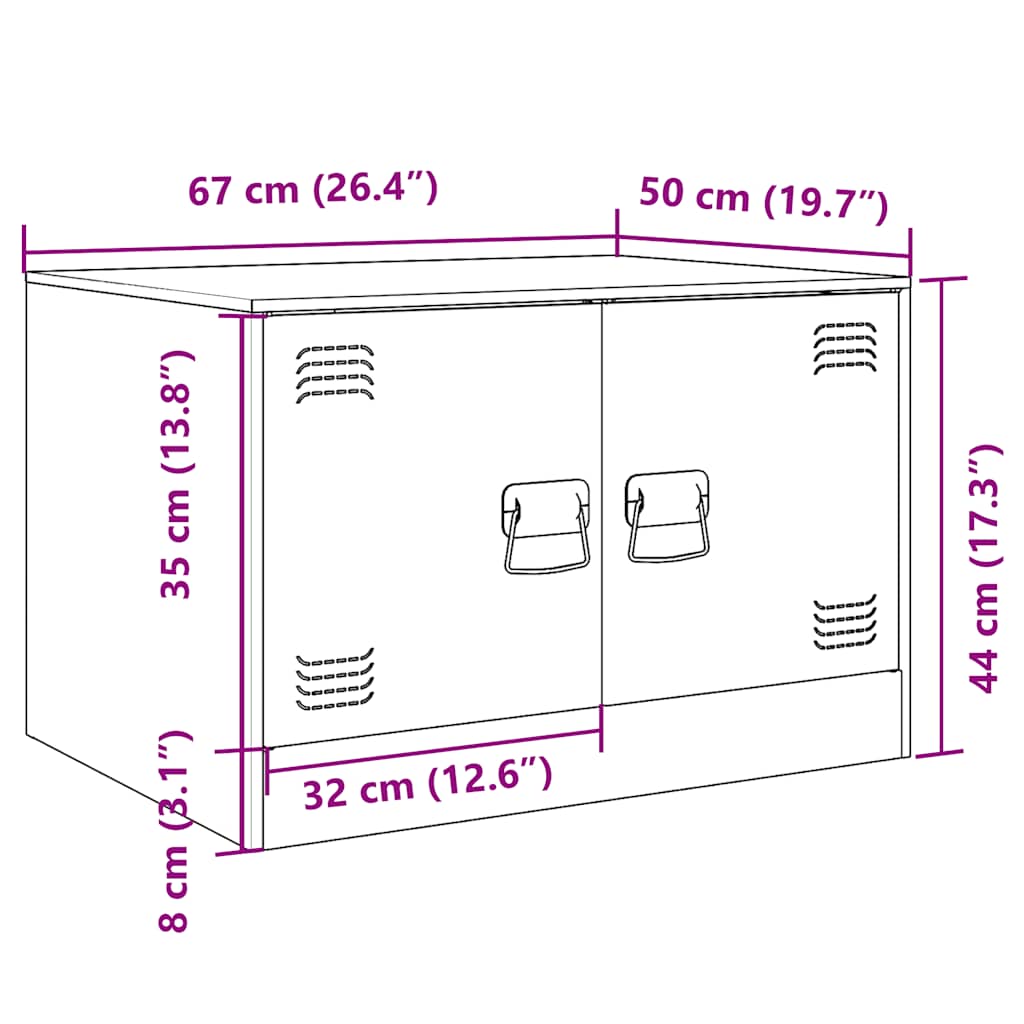 Salontafel 67X50X44 Cm Staal Kleurig