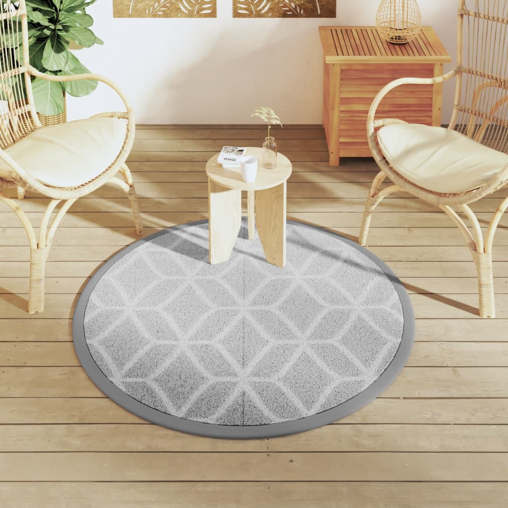 Buitenkleed Arakil Ø120 Cm Polypropeen Grijs En Wit