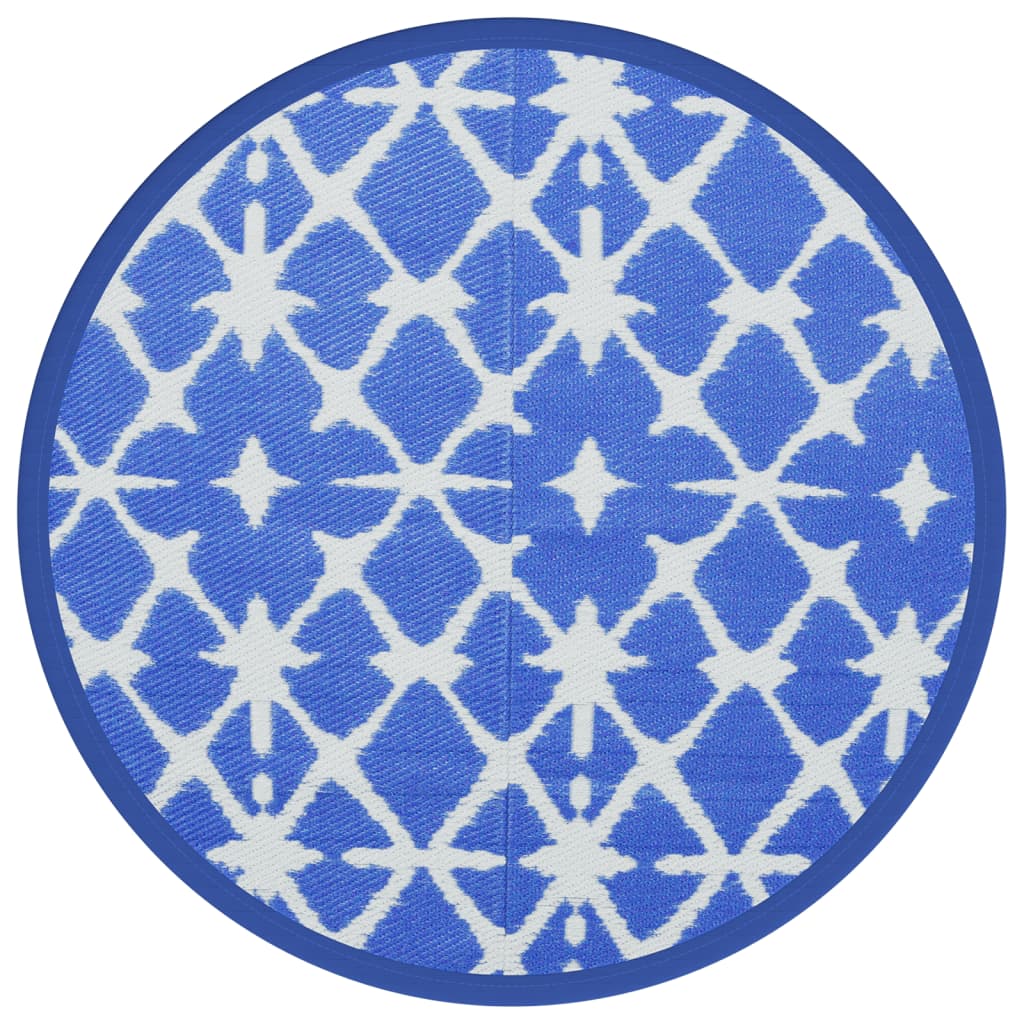 Buitenkleed Arakil Ø200 Cm Polypropeen Blauw En Wit