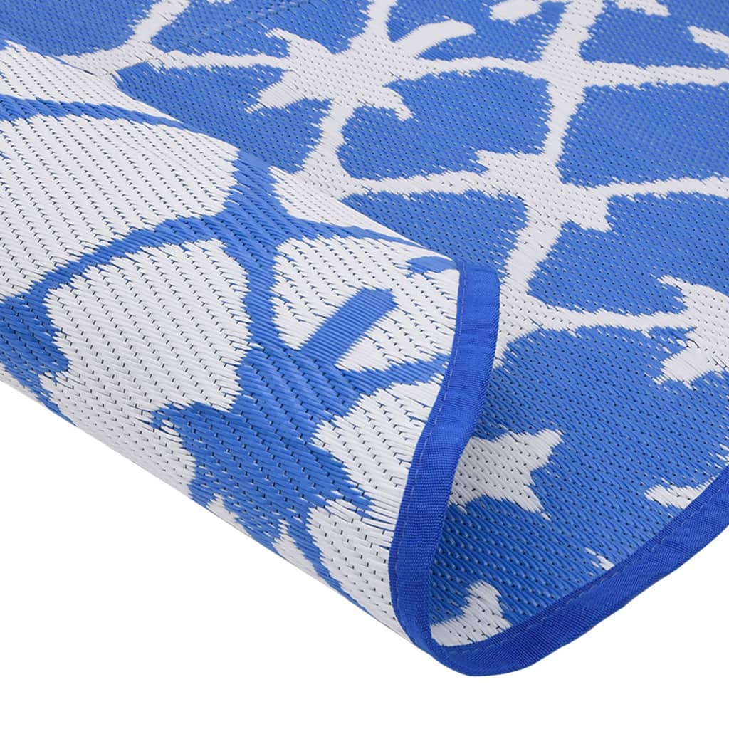 Buitenkleed Arakil Ø200 Cm Polypropeen Blauw En Wit