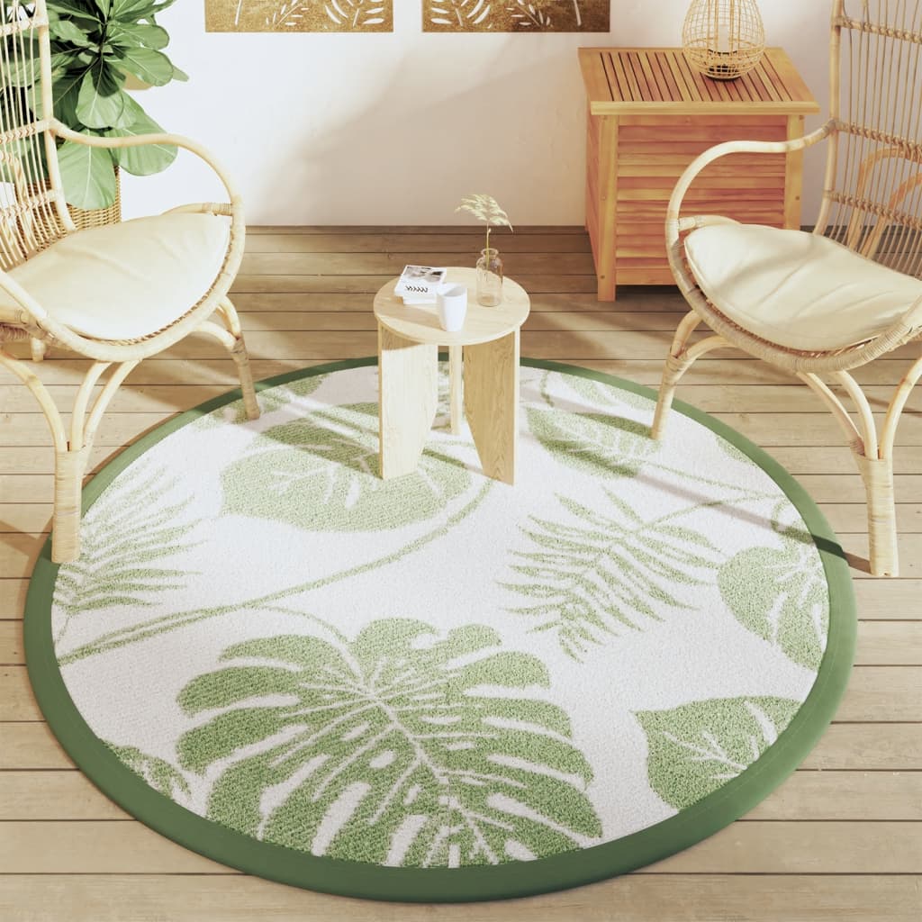 Buitenkleed Arakil Ø160 Cm Polypropeen Groen Groen Bladpatroon
