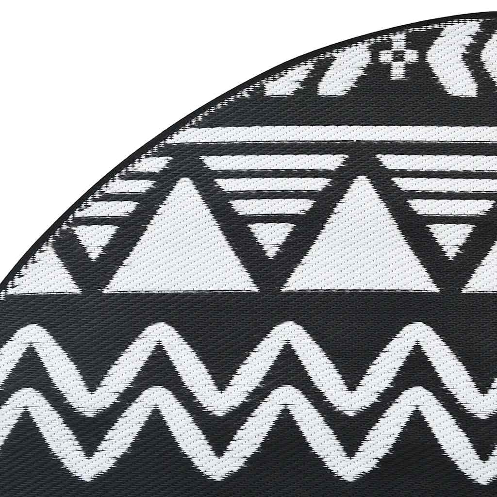 Buitenkleed Arakil Ø120 Cm Polypropeen Zwart Zwart Patroon