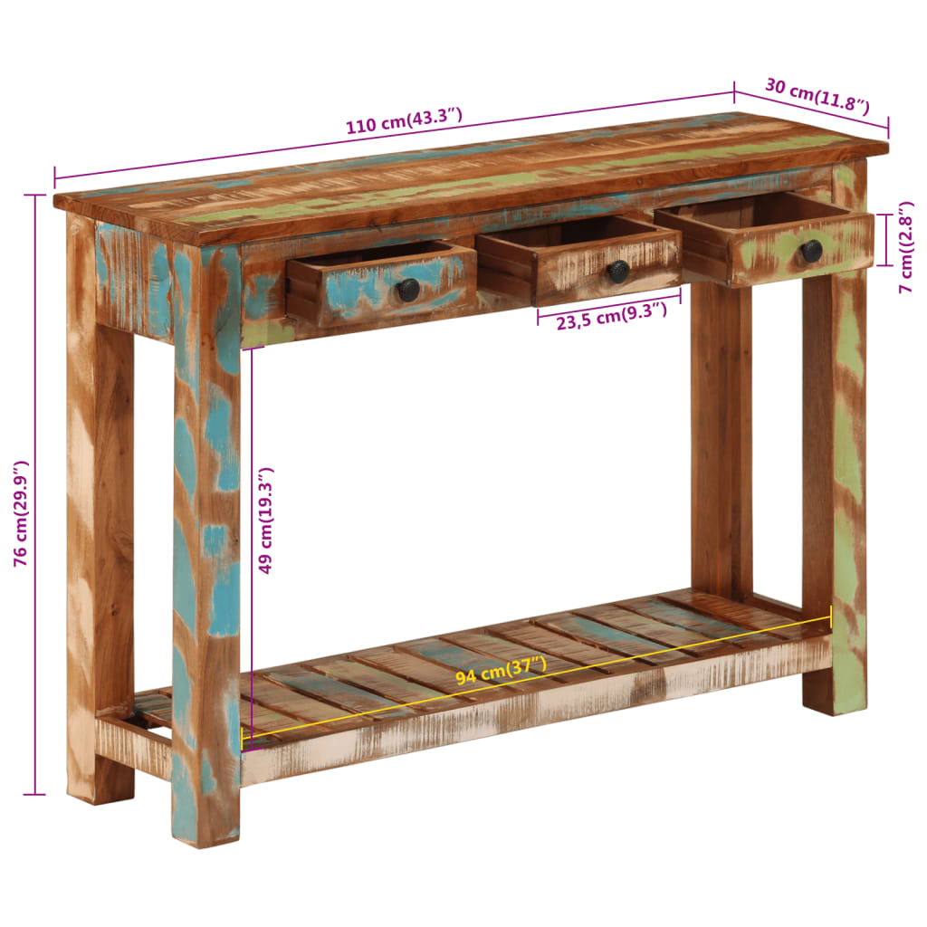 Wandtafel Massief Gerecycled Hout