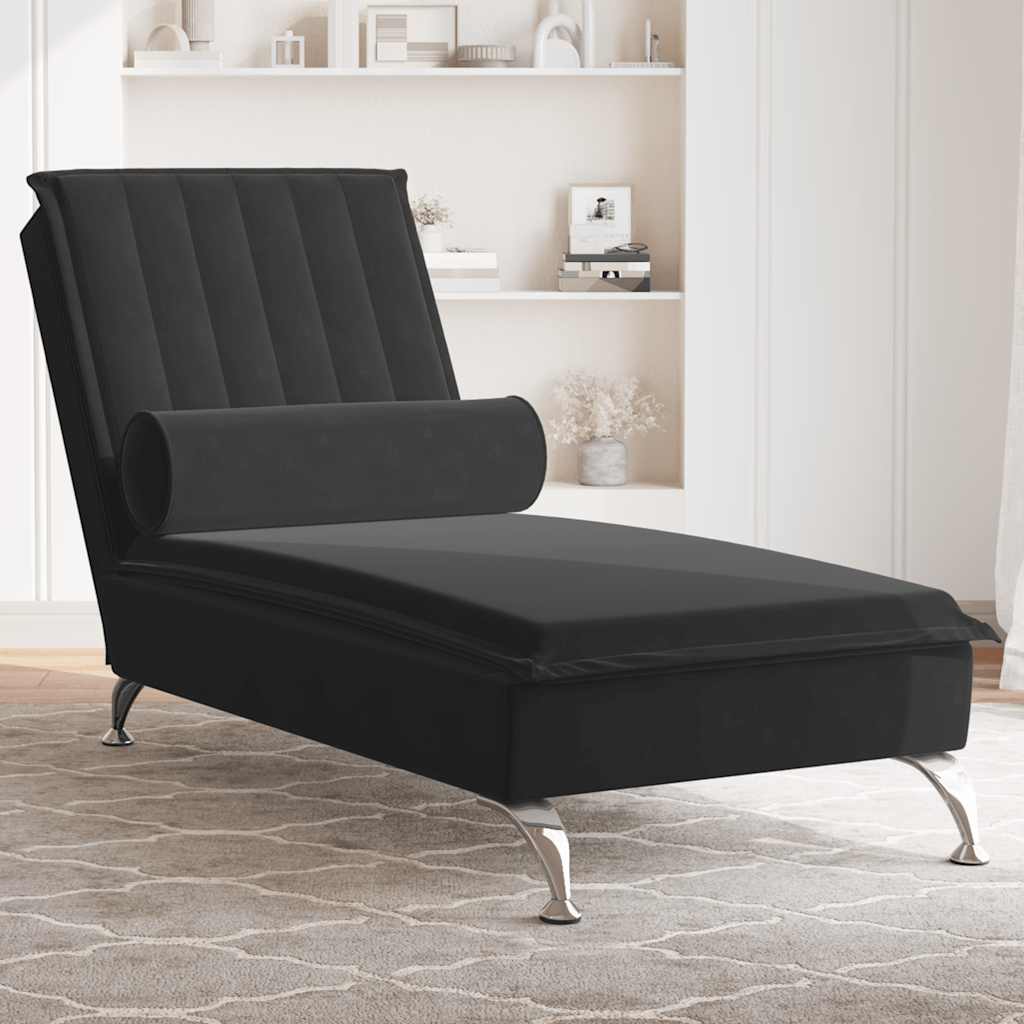 Massage Chaise Longue Met Bolster Fluweel Roze
