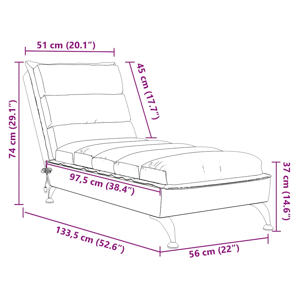 Massage Chaise Longue Met Kussens Stof