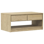 Salontafel Sauda 99X55X45 Cm Massief Grenenhout Eikenkleurig Multikleur