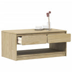 Salontafel Sauda 99X55X45 Cm Massief Grenenhout Eikenkleurig Multikleur