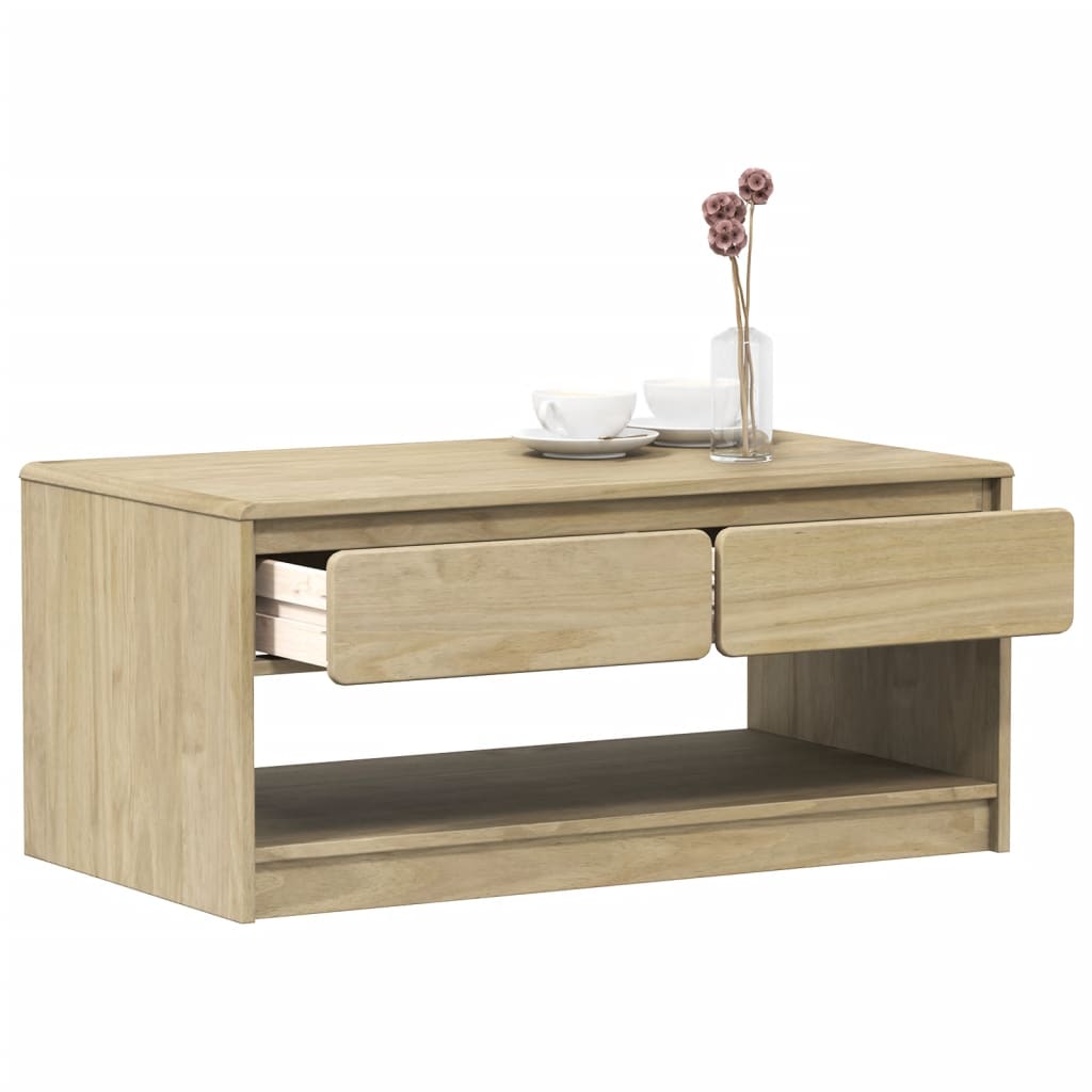 Salontafel Sauda 99X55X45 Cm Massief Grenenhout Eikenkleurig Multikleur