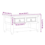 Salontafel Met Lades Corona 85X50X45 Cm Massief Grenenhout