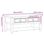 Salontafel Met Lades Corona 100X48X45 Cm Massief Grenenhout