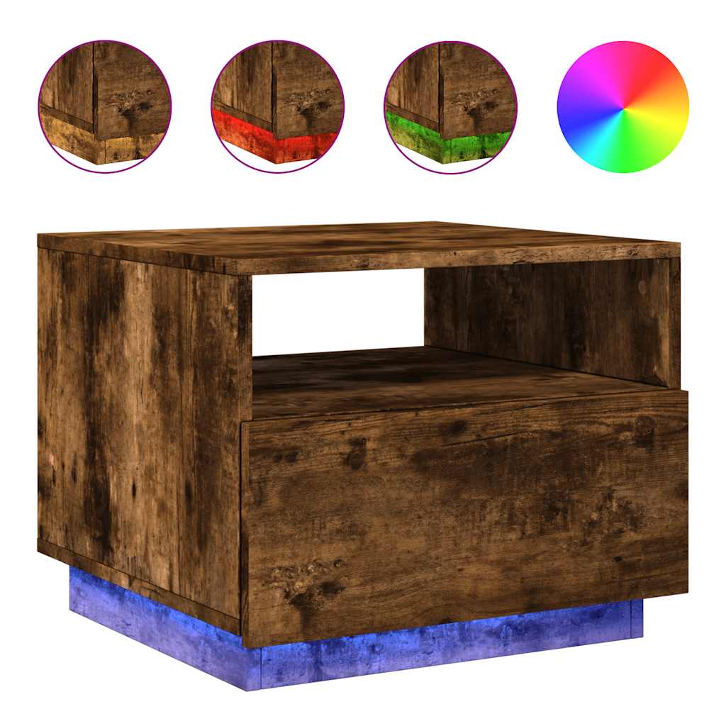 Salontafel Met Led-Verlichting 50X49X40 Cm Kleurig