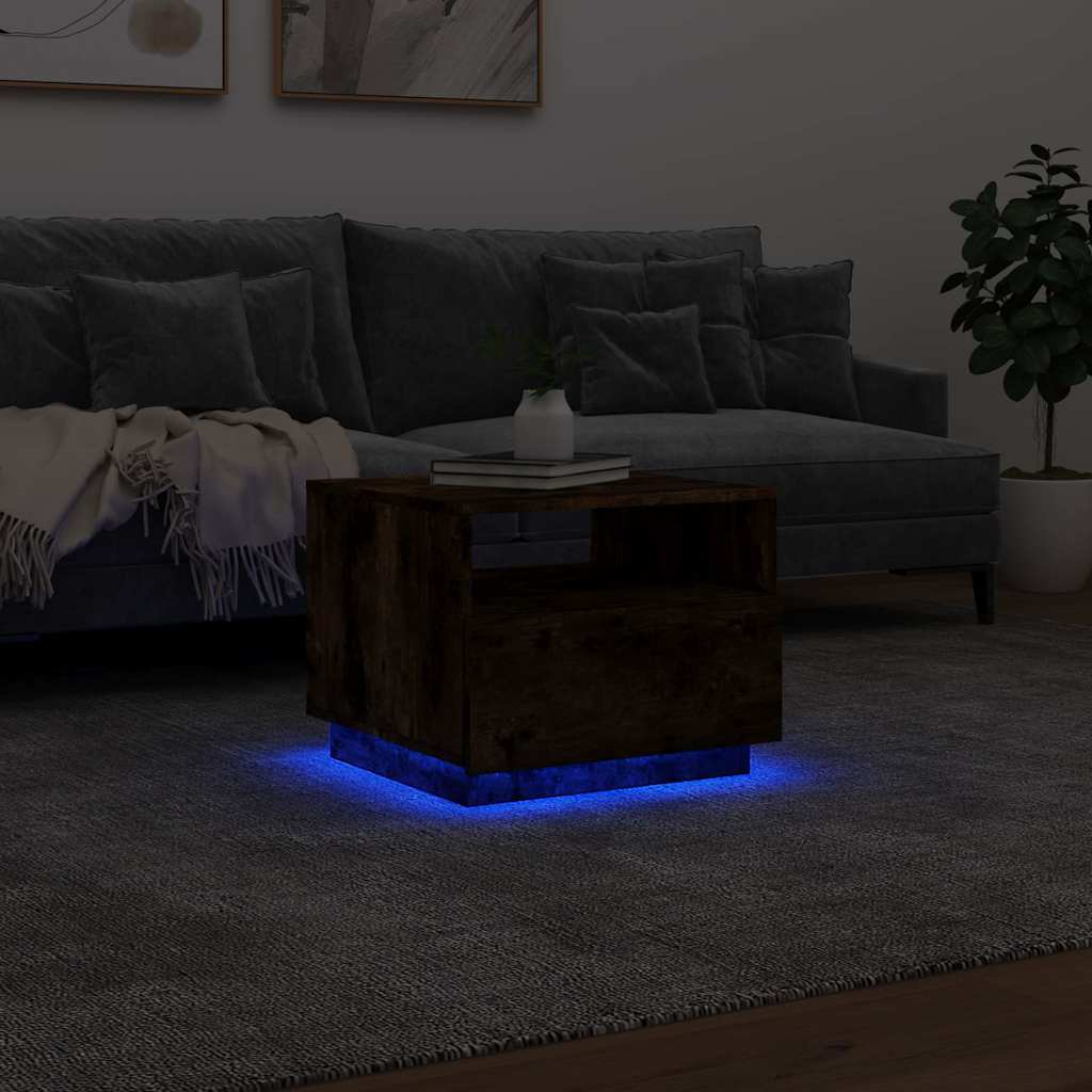Salontafel Met Led-Verlichting 50X49X40 Cm Kleurig
