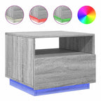 Salontafel Met Led-Verlichting 50X49X40 Cm Eiken