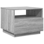 Salontafel Met Led-Verlichting 50X49X40 Cm Eiken