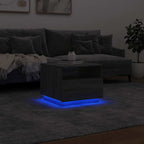 Salontafel Met Led-Verlichting 50X49X40 Cm Eiken