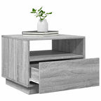 Salontafel Met Led-Verlichting 50X49X40 Cm Eiken