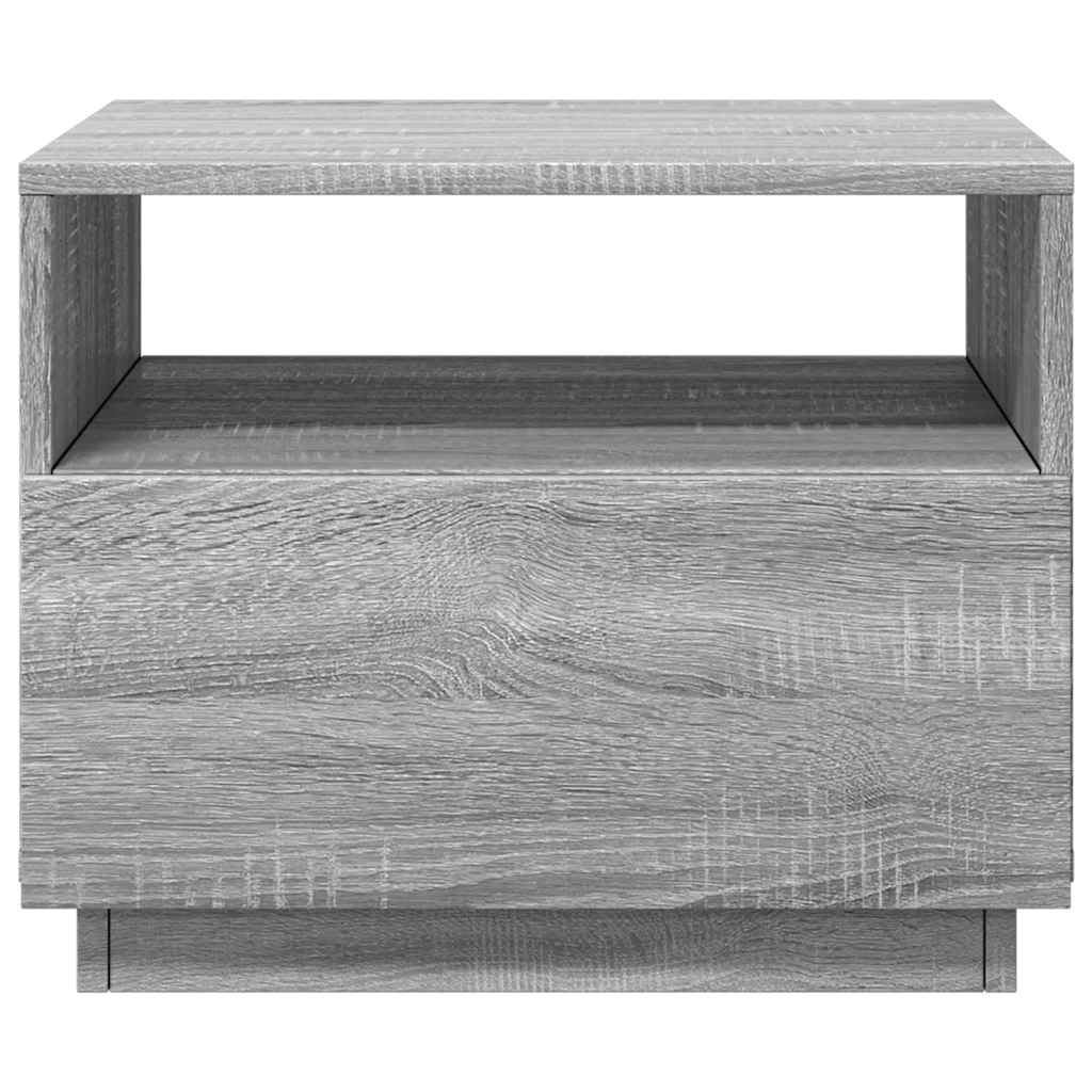 Salontafel Met Led-Verlichting 50X49X40 Cm Eiken