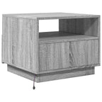 Salontafel Met Led-Verlichting 50X49X40 Cm Eiken