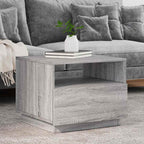 Salontafel Met Led-Verlichting 50X49X40 Cm Eiken